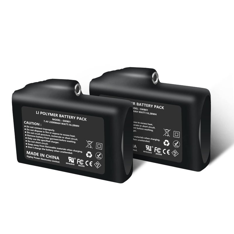 SNOW DEER 7.4V 2200MAH Rechargeable Li-ion Batteries (2pcs Battary only,not Include Charger) - Image 1